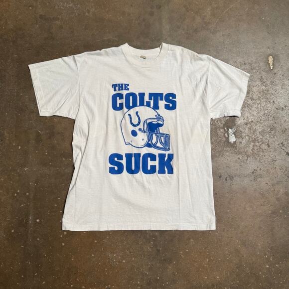 Vtg Screen Stars “Colts Suck, Browns Still Swallow” Football Rivalry Tee – XL - Picture 1 of 8